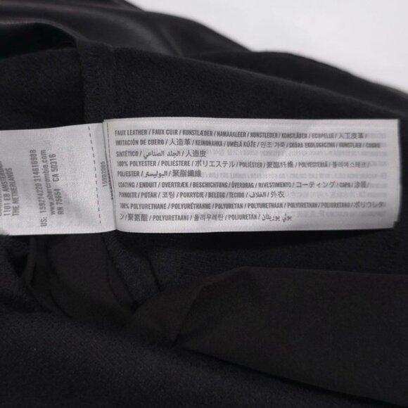 Abercrombie & Fitch Women's MEDIUM Black Faux Leather Sleeveless Mini Dress - Picture 12 of 13